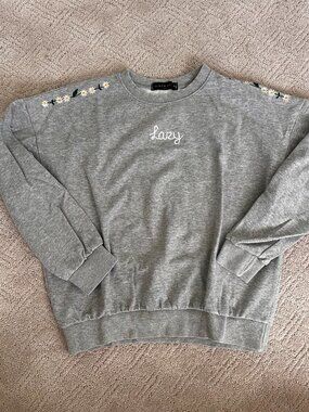 "Lazy" Gray Sweatshirt